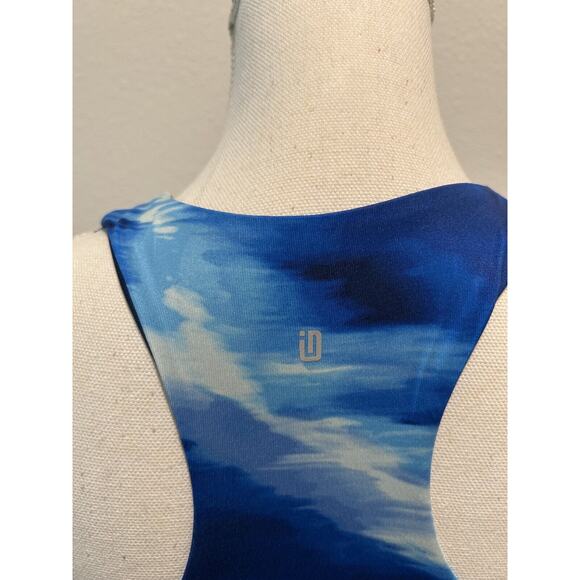 ID Ideology Womens Printed Shelf-Bra Tank Tartan Blue Choose Your Size New B71 - Picture 4 of 8